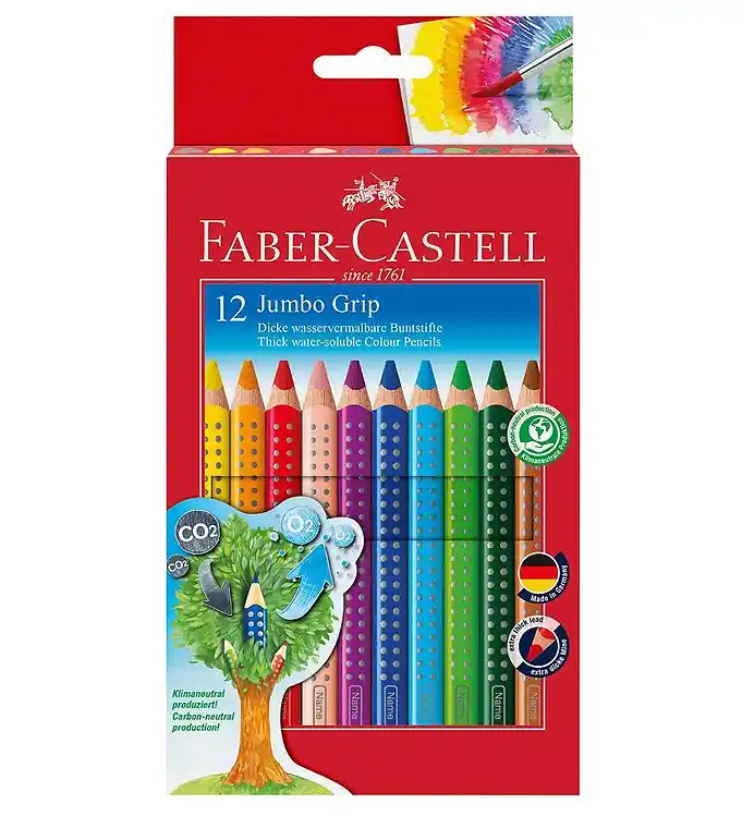 Seizoensaanbieding Faber-Castell Kleurpotloden - Jumbo Grip - Aquarel - 12 stk - Mu