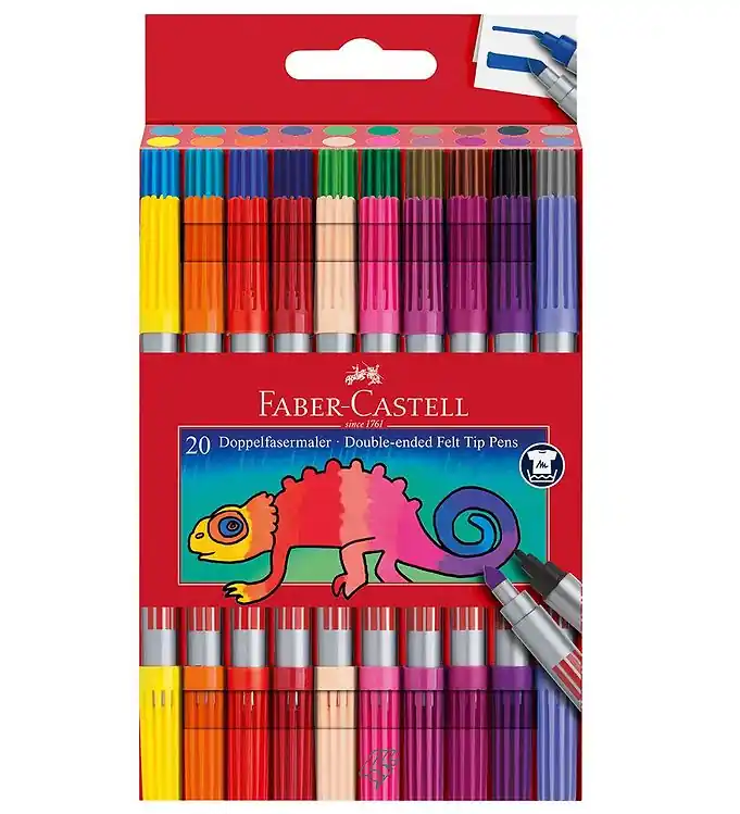 Lage Prijs Faber-Castell Markers - Dubbel Dik/Dun - 20 stk - Multicolour