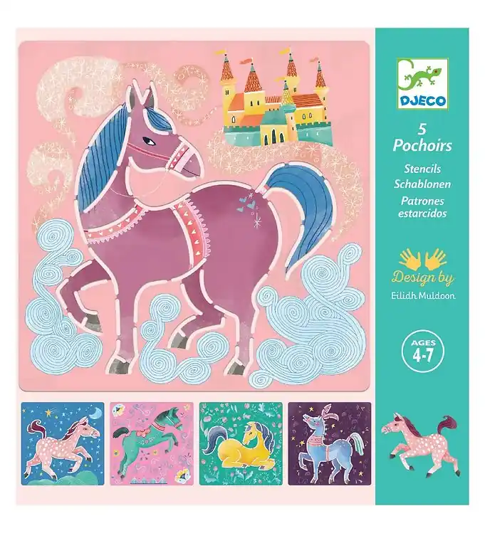 Djeco Sjablonen - 5 stk - Paarden Lage Prijs