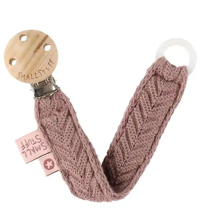 Direct Verzonden Smallstuff Speenketting - Gehaakt - Dark Rose