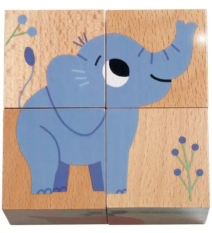 Gereduceerde Prijs Djeco Puzzel - 4 Bakstenen - Wild & Co.