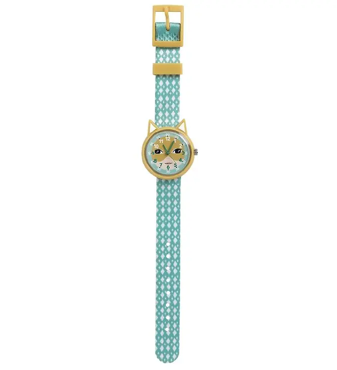 Koop Vandaag Djeco Horloge - Mint Groen m. Kat