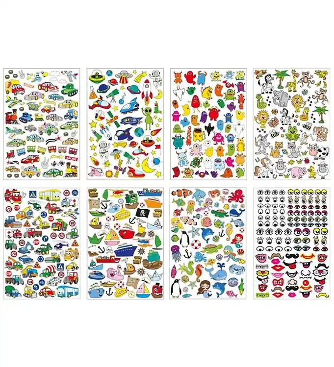 Nu Kopen Playbox Stickers - 500 st. - Voertuigen/boten/dieren/enz.