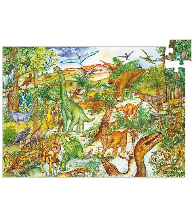 Djeco Puzzel - 100 Bakstenen - Dinosaurussen Alleen Vandaag