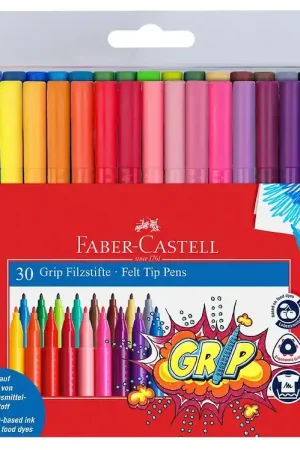 Superprijs Faber-Castell Markers - Grip - 30 stk - Multicolour