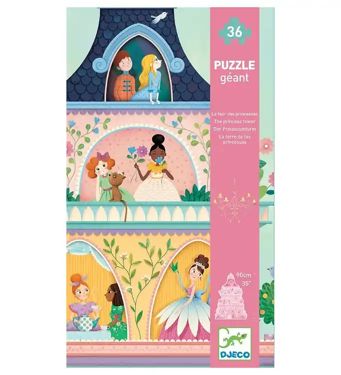 Direct Beschikbaar Djeco Reuzenpuzzel - 36 Bakstenen - 90 cm - Prinsessentoren