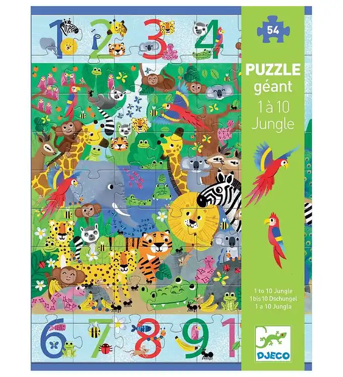 Djeco Reuzenpuzzel - 54 Bakstenen - 70x50 cm - Jungle Betrouwbaar