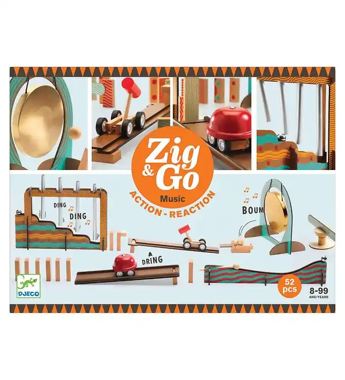 Premium Djeco Knikkerbaan - Hout - Zig & Go - 52 Onderdelen - Music