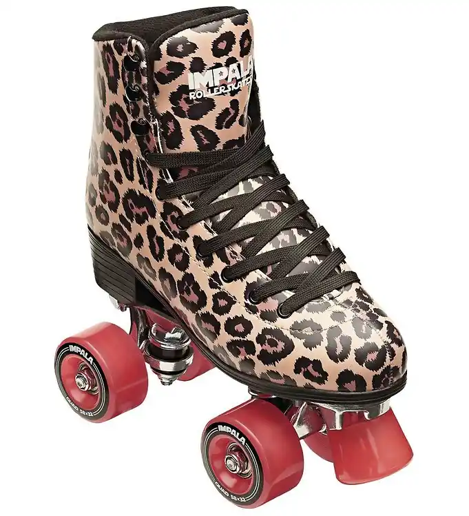 Op = Op Impala Rolschaatsen - Quad Skate - Bruin Leopard