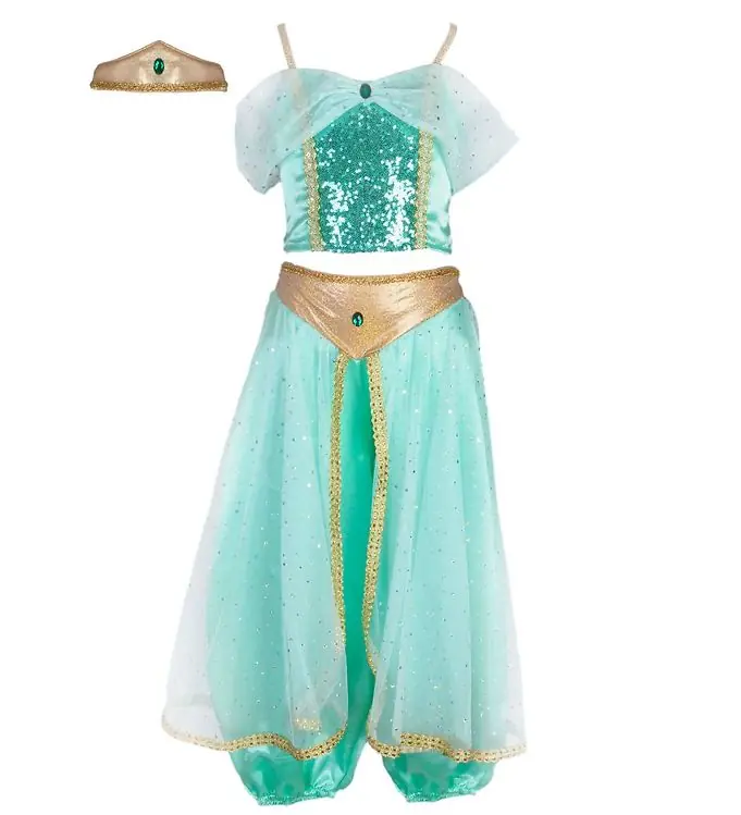 Great Pretenders Kostuum - Jasmine - Teal m. Pailletten Laatste Kans