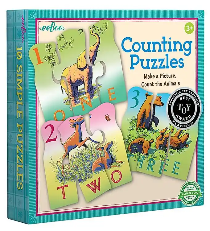 Goedkoop Eeboo Puzzel - Spelen en leren - 30 Bakstenen - Tel Dier Op Enge