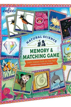 Actieprijs Eeboo Memory Spel m. Feitenposter - Natuurwetenschappen