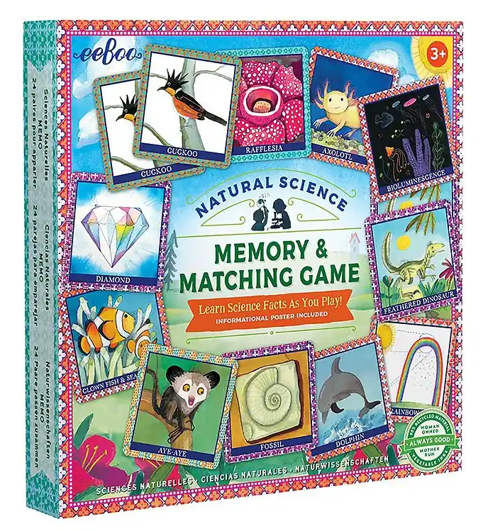 Actieprijs Eeboo Memory Spel m. Feitenposter - Natuurwetenschappen