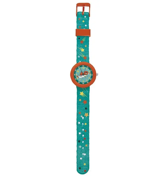 Djeco Horloge - Lichtblauw m. Superheld Nieuw