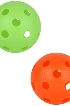 Koop Online Stiga Ballen - Floorball - 2-pack - Oranje/Limoen Groen