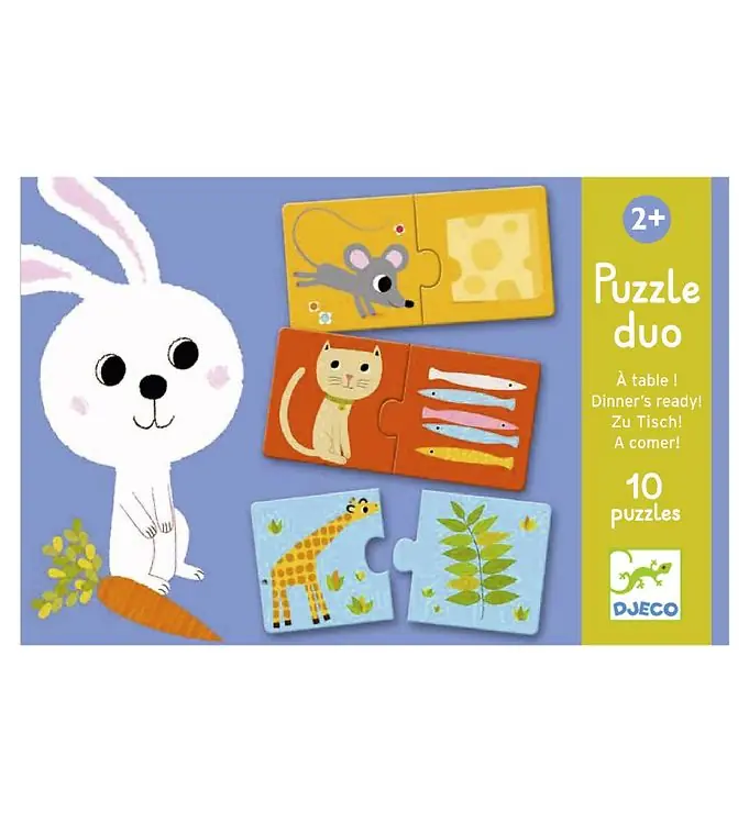 Djeco Puzzel - Wie eet wat? Nieuw