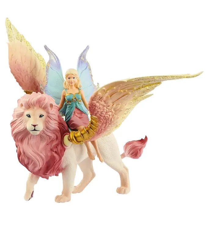 Schleich Bayala - 31,5 cm - Elf op gevleugelde leeuw 70714 Aanbieding