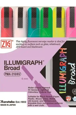 Zig Markers - Illumigraaf - 6 mm - 6 stk Favoriet