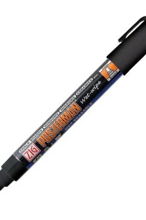 Zig Marker - Nat afvegen/gum - 6 mm - Zwart Dagaanbieding