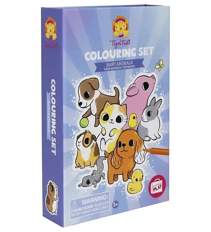 Tiger Tribe Gevarenset - Colouring Set - Baby Animals Premium