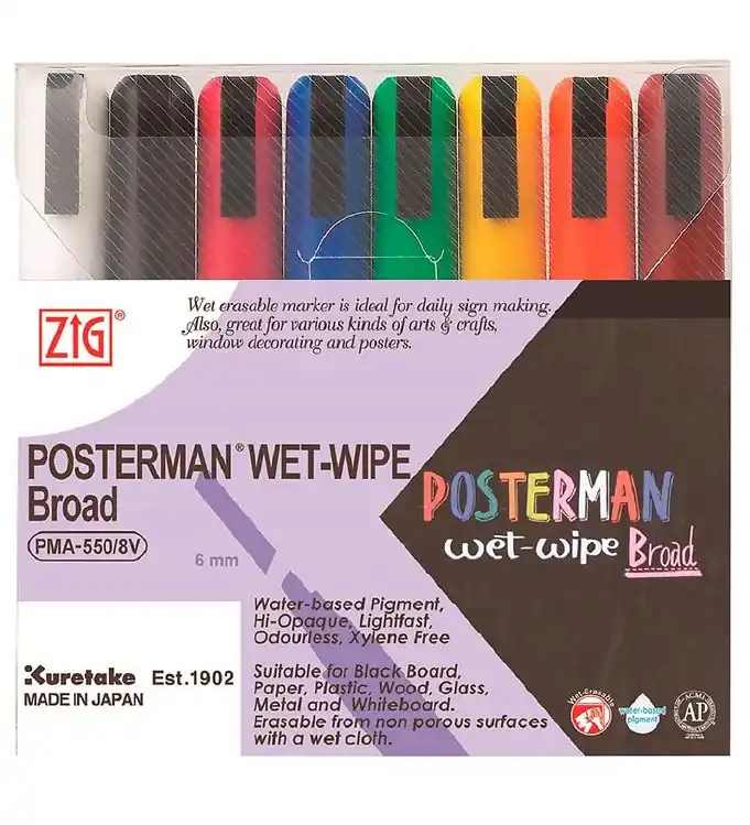 Zig Markers - Nat afvegen - 6 mm - 8 stk Merkproduct