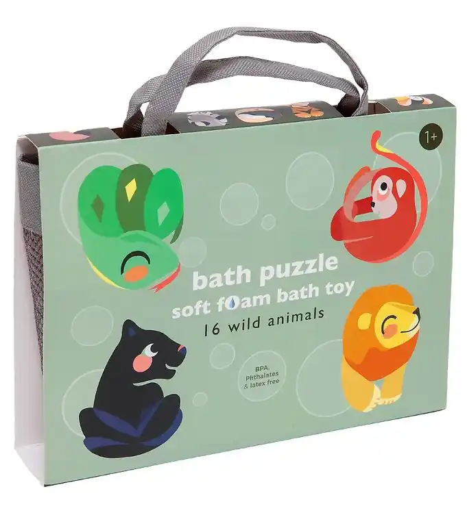 Alleen Vandaag Petit Monkey Badspeelgoed - Puzzel - 16 stk - Wild Animals