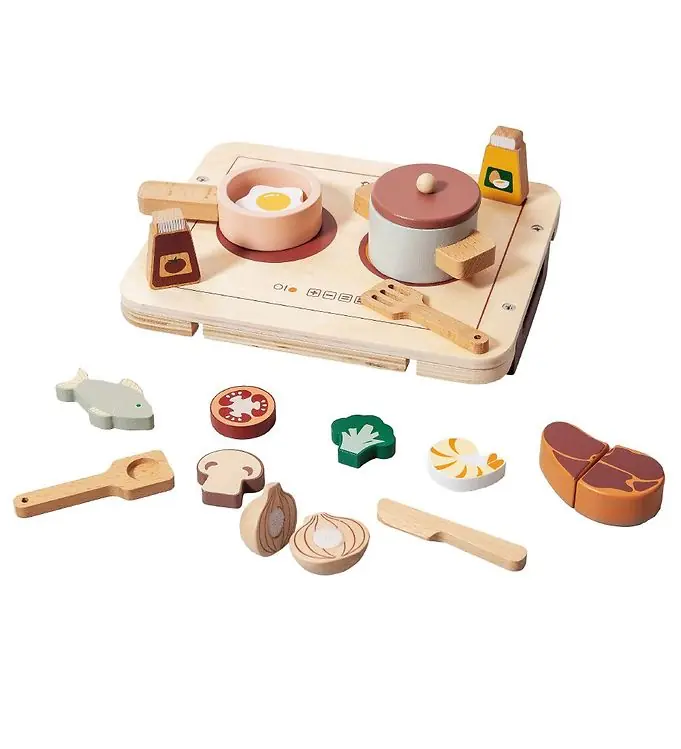 Petit Monkey Speelgoedkeuken - 17 Onderdelen - Hout Gecertificeerd