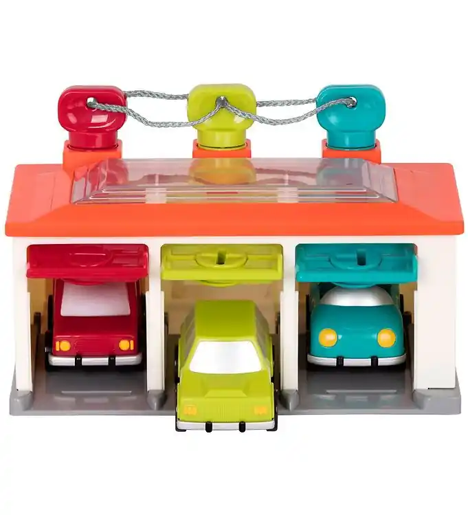 Battat Garage - 5 Onderdelen - Rood/Groen/Blauw Aanbieding