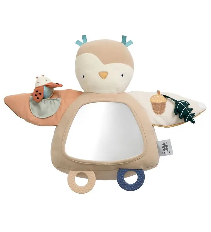 Express Levering Sebra Activiteitsspiegel - Blinky de uil - Maple Beige
