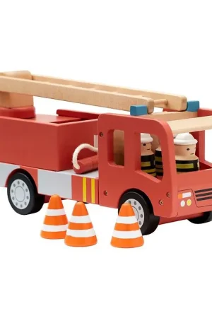 Kids Concept Brandweerauto - 30 cm - Aiden - Rood m. Brandweerli Meest Verkocht