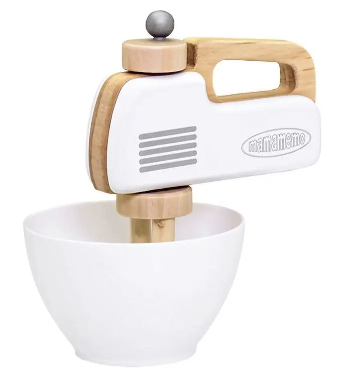 MaMaMeMo Handmixer m. Kom - Hout - Wit Shop Nu