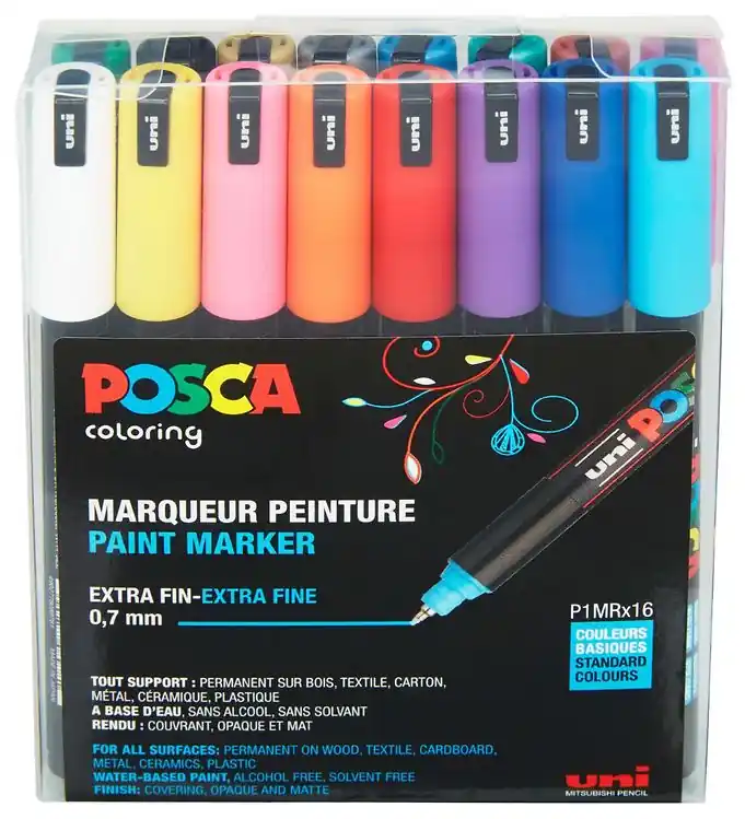 Alleen Vandaag Posca Markers - PC-1MR - 16 st. - Multicolour Standaard/Metallic