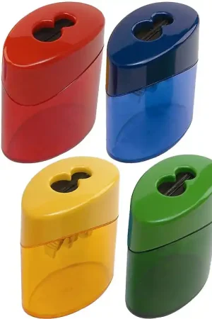 Beperkte Voorraad Linex Puntenslijper - Dubbel - Assorti - Rood/Blauw/Geel/Groen