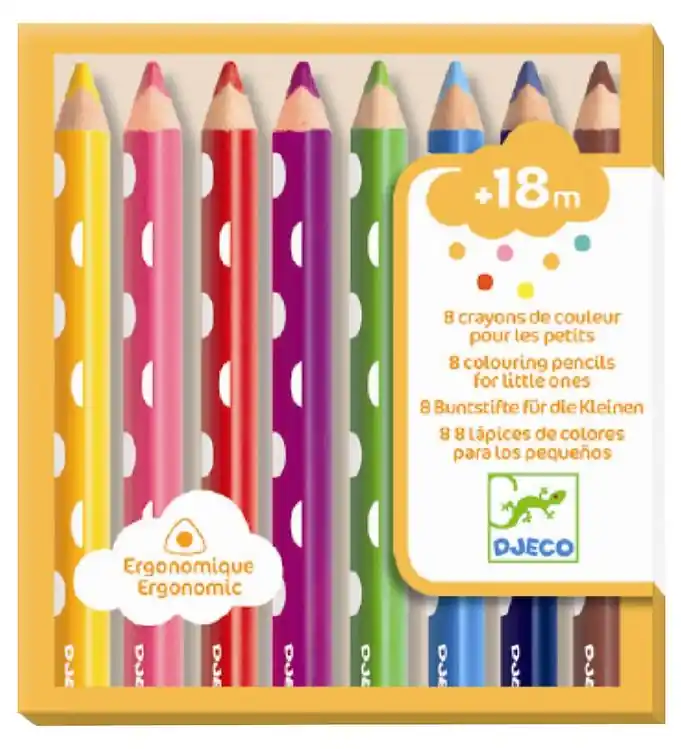 Djeco Kleurpotloden - Kort - 8 st. - Multicolour Seizoensaanbieding