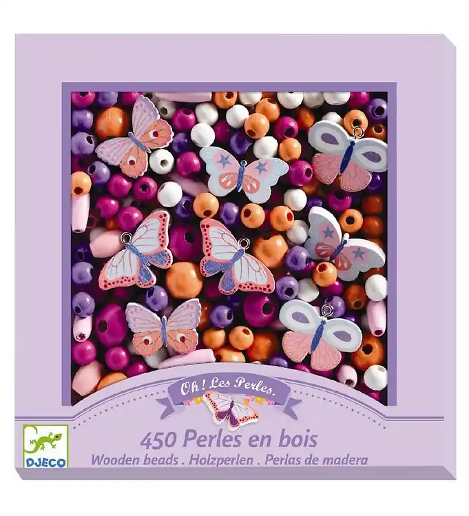 Djeco Houten kralen - 450 st. - Vlinders Lage Prijs