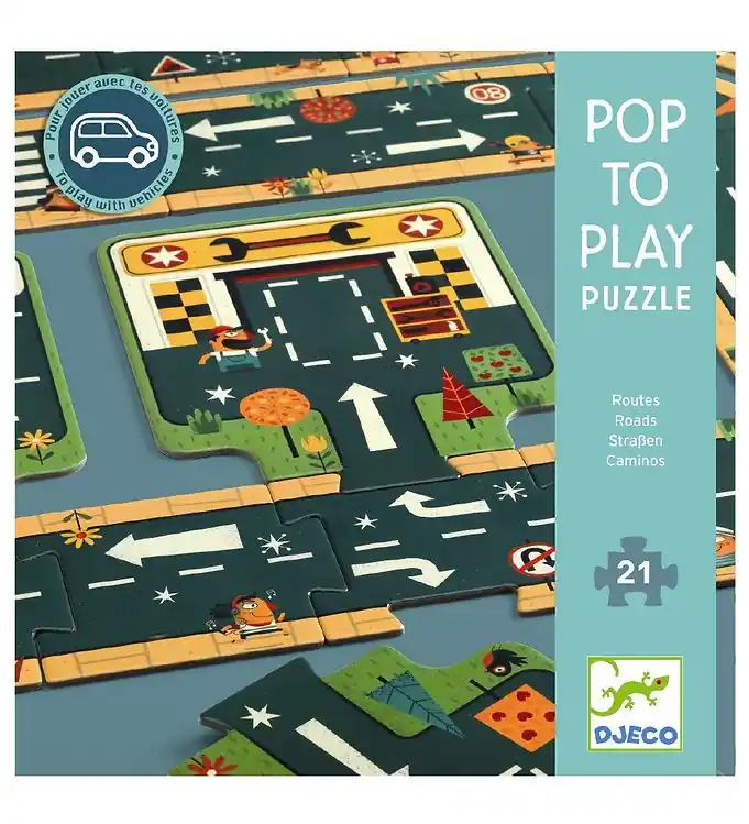 Djeco Racebaan - 21 Bakstenen - Puzzel Gereduceerde Prijs