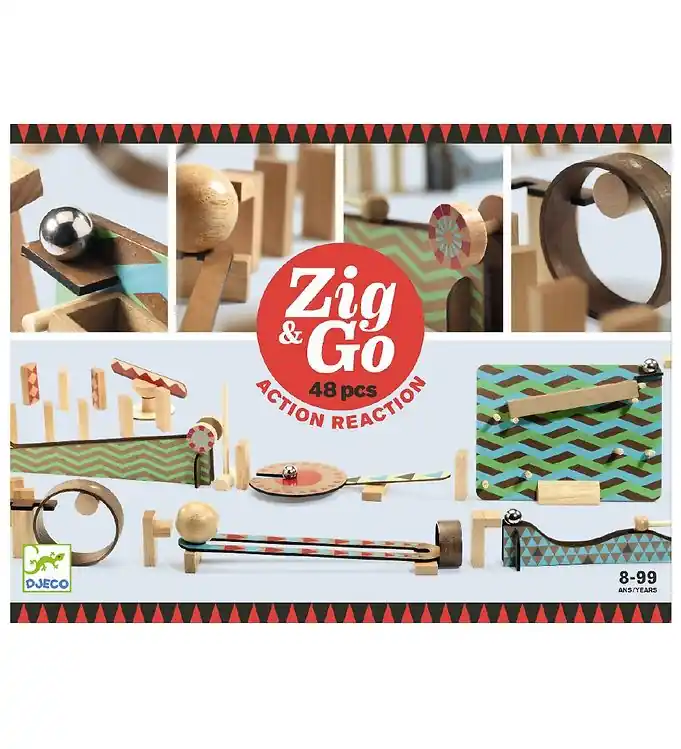 Djeco Knikkerbaan - 48 Onderdelen - Zig & Go - Hout Goedkoop