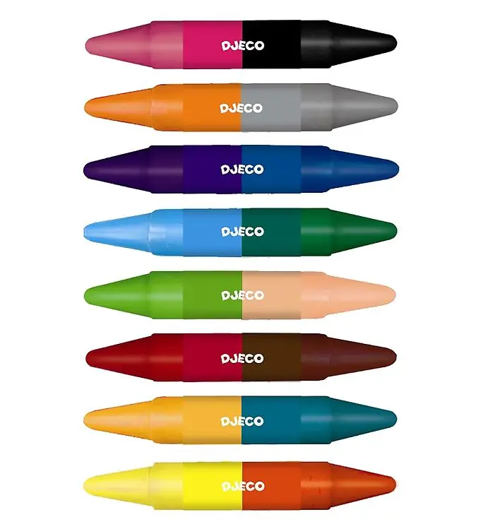 Speciale Aanbieding Djeco Wax Potloden - 2-in-1 - 8 st. - Multicolour