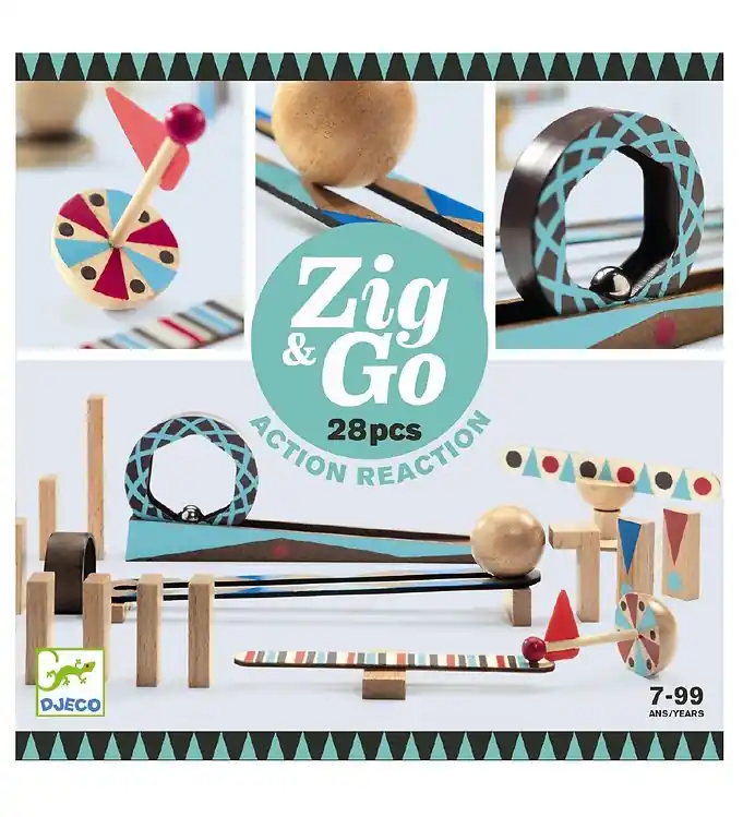 Djeco Knikkerbaan - 28 Onderdelen - Zig & Go - Hout Hete Deal