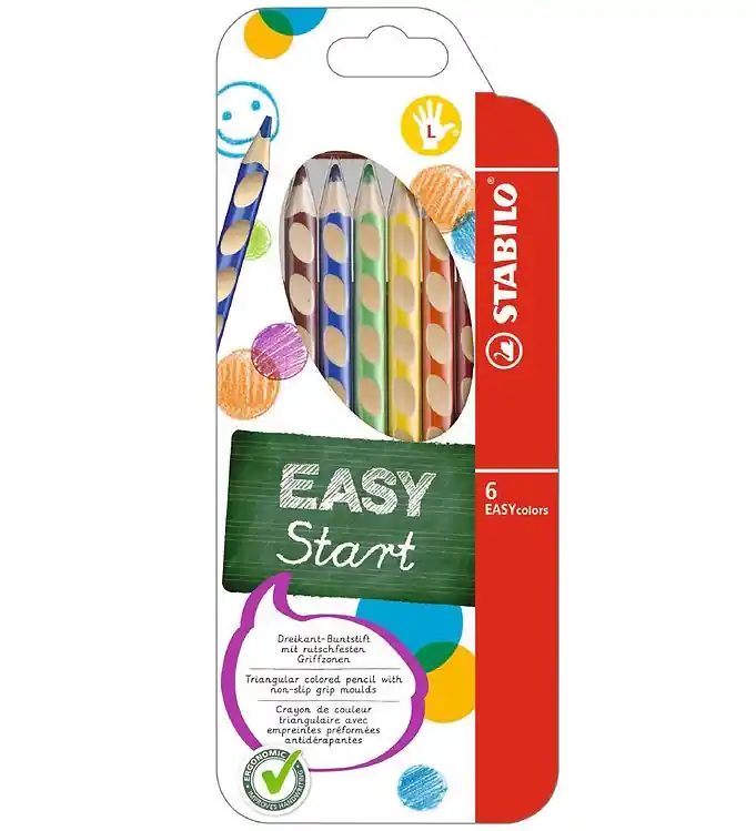 Stabilo Kleurpotloden - EasyColors - Links - 6 st. - Meerkleurig Beperkte Voorraad