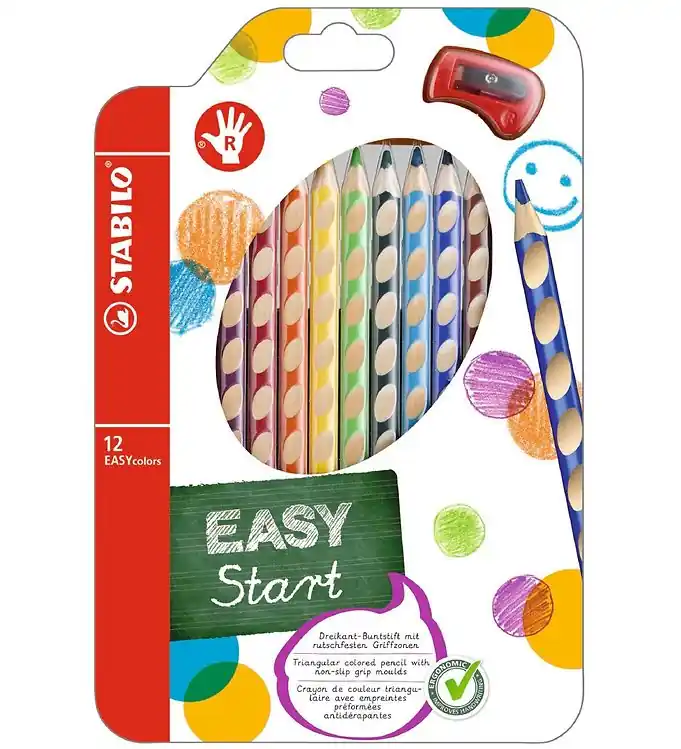 Favoriet Stabilo Kleurpotloden - EasyColors - Rechts - 12 st. - Meerkleur