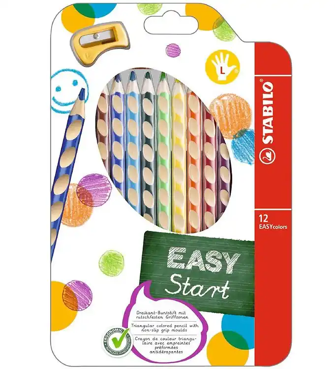 Stabilo Kleurpotloden - EasyColors - Links - 12 st. - Meerkleuri Gratis Retour