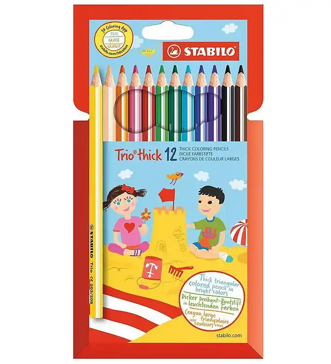 Stabilo Kleurpotloden - Trio Thick - 12 st. - Multicolour Exclusieve Aanbieding