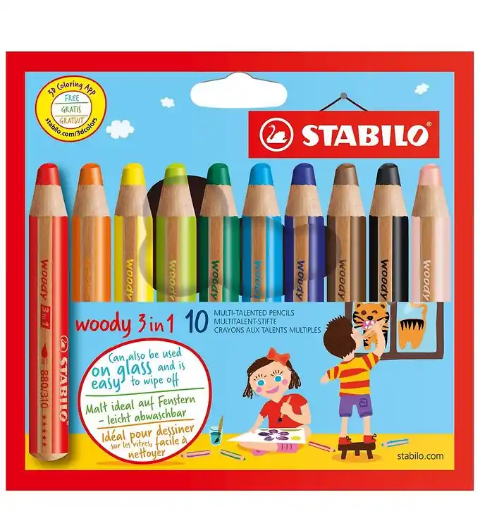 Stabilo Kleurpotloden - Woody 3-in-1 - 10 st. - Multicolour Direct Beschikbaar
