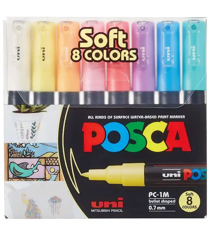 Posca Markers - PC-1m - 8 st. - Ingetogen Kleuren Finale Uitverkoop