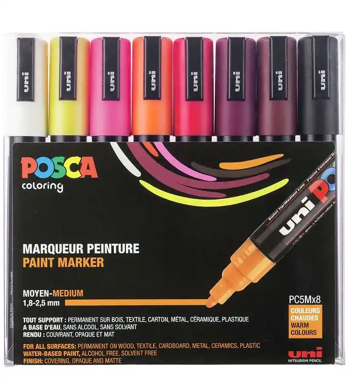 Betrouwbaar Posca Markers - PC-5M - 8 st. - Warmte Kleuren
