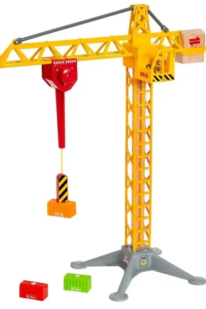 BRIO Bouwkraan m. Licht - 5 Onderdelen - Geel 33835 Direct Verzonden