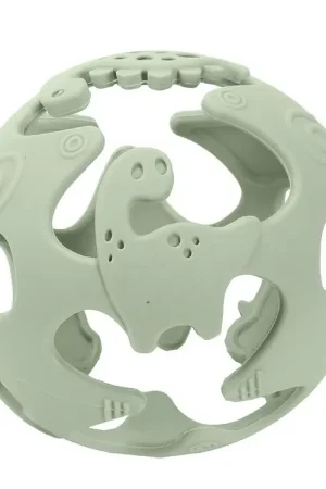 Gecertificeerd Tiny Tot Bijtbal - Silicone - Dusty Groen
