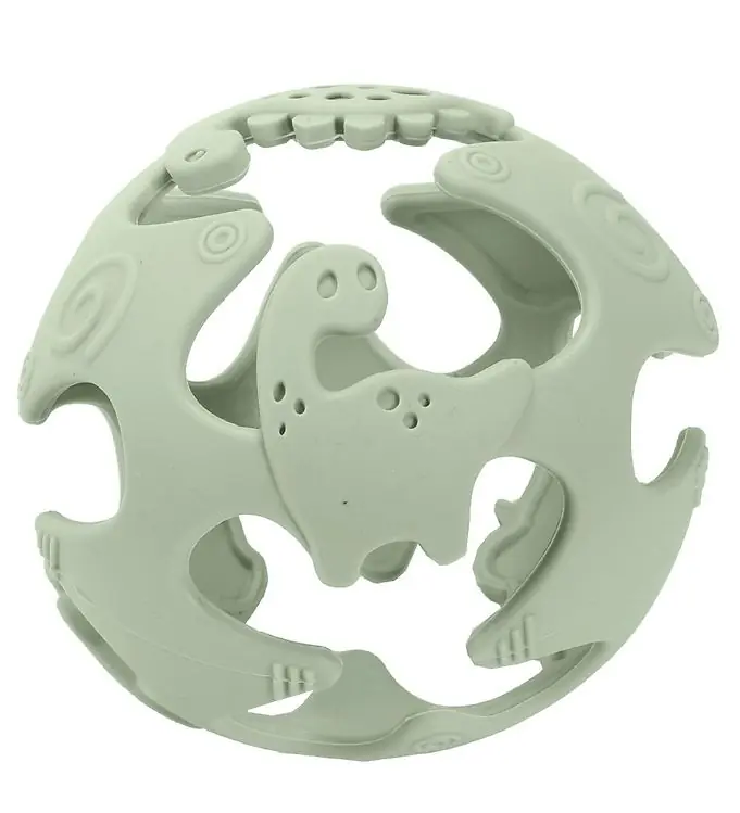 Gecertificeerd Tiny Tot Bijtbal - Silicone - Dusty Groen