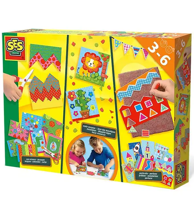 SES Creative - Ik leer Snijden mozaïeken leggen en perforeren Beperkte Voorraad
